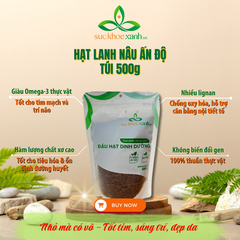 Hạt lanh nâu nhập khẩu từ Ấn Độ, Túi 500g