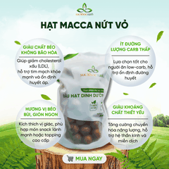Hạt Macca nứt vỏ nhập khẩu từ Úc, Túi 500g