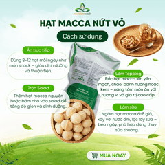 Hạt Macca nứt vỏ nhập khẩu từ Úc, Túi 500g