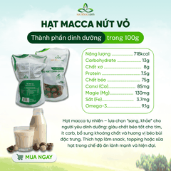 Hạt Macca nứt vỏ nhập khẩu từ Úc, Túi 500g