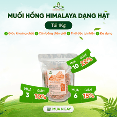 Muối Hồng Himalaya Dạng Hạt 1Kg – Tinh Thể Tự Nhiên – Nấu Ăn, Ngâm Chân, Thanh Lọc Cơ Thể