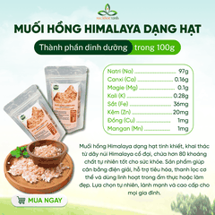 Muối Hồng Himalaya Dạng Hạt 500g – Tinh Thể Tự Nhiên – Nấu Ăn, Ngâm Chân, Thanh Lọc Cơ Thể