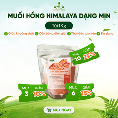 Muối Hồng Himalaya Dạng Mịn 1Kg – Khoáng Chất Tự Nhiên – Nấu Ăn, Chăm Sóc Da