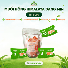 Muối Hồng Himalaya Dạng Mịn 500g – Khoáng Chất Tự Nhiên – Nấu Ăn, Chăm Sóc Da