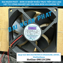 Quạt hút MECHATRONICS G9225X24B, 24VDC, 92x92x25mm
