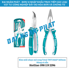 Kìm mũi nhọn mỏ cong Total THT1466P 160mm