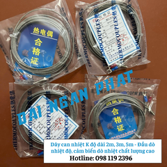 Dây can nhiệt K độ dài 2m, 3m, 5m - Đầu dò nhiệt độ, cảm biến dò nhiệt chất lượng cao