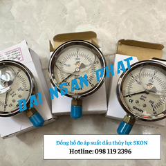 Đồng hồ đo áp suất dầu thủy lực SKON 321-21-222-40E 40 Mpa 400 Bar chân ren 1/4''