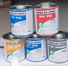 Keo dán ống PVC WELD-ON 711 717 817 5125 Chất kết dính CPVC 724 Chất kết dính 305 PVC Chất tẩy rửa P68