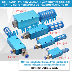 Máy tạo chân không hút cao EV10 15 20 25 30R khí nén luồng chân không áp suất âm lớn