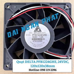 Có sẵn quạt hút tản nhiệt tủ điện 24VDC, 120x120x38mm