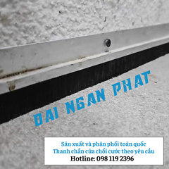 Thanh Chắn Cửa Dạng Chổi Cước 90mm Đế Nhôm Chống Bụi Ngăn Côn Trùng