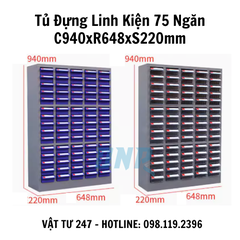 Tủ Đựng Linh Kiện 75 Ngăn C940xR648xS220mm