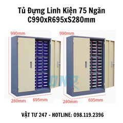 Tủ Đựng Linh Kiện 75 Ngăn C990xR695xS280mm Có Cánh