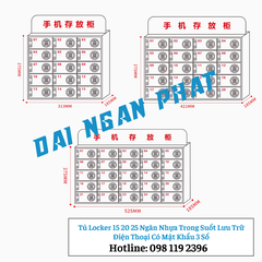 Tủ Locker 15 20 25 Ngăn Nhựa Trong Suốt Lưu Trữ Điện Thoại Có Mật Khẩu 3 Số