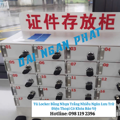 Tủ Locker Bằng Nhựa Trắng Nhiều Ngăn Lưu Trữ Điện Thoại Có Khóa Bảo Vệ