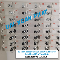 Tủ Nhựa Trong Suốt Lưu Trữ Điện Thoại Có Chìa Khóa Riêng Từng Ngăn