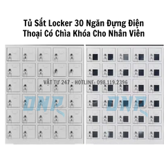 Tủ Sắt Locker 30 Ngăn Đựng Điện Thoại Có Chìa Khóa Cho Nhân Viên