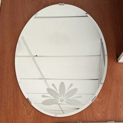 Gương Nhà Tắm In Hoa Văn Pioneer Hình Oval KT 45x60cm, 50x70cm - Mã SP: PE111