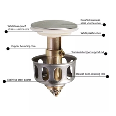 Nút Nhấn Bộ Xả Lavabo - Nút Nhấn Xả Lavabo Ruột Gà