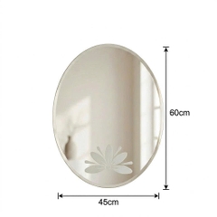 Gương Nhà Tắm In Hoa Văn Pioneer Hình Oval KT 45x60cm, 50x70cm - Mã SP: PE111