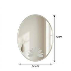 Gương Nhà Tắm In Hoa Văn Pioneer Hình Oval KT 45x60cm, 50x70cm - Mã SP: PE111