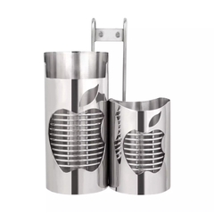 Ống Đũa Tròn Hình Táo INOX 304 ( Đơn - Đôi )  - Ống Đựng Đũa Muỗng - Mã SP: PE402