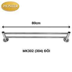 Thanh treo khăn Pioneer Inox 304 trong phòng tắm, Mã MK:301, MK:302