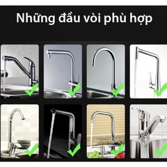 Đầu Vòi Tăng Áp Cao Cấp - Dây Nối Đầu Vòi Nước Tăng Áp- 2 Chế Độ Phun - Kéo Dài - Xoay 360 Độ