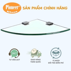 Kệ Kính Góc Nhà Tắm Pioneer Không Viền Inox 304 Cao Cấp Kích Thước 25x25 Cm - Mã Sản Phẩm: TP19