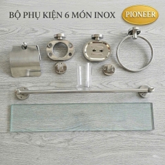 Bộ phụ kiện 6 món Pioneer Inox 201 vít nổi trong phòng tắm, Mã PK:702