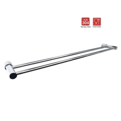 Giá Máng Khăn 2 Thanh Inox 304 Phòng Tắm, Đế Đúc Nguyên Khối Inox 304 - Giá Treo Khăn Inox 304 Cao Cấp