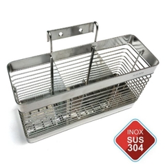 Ống Đựng Đũa Muỗng Vuông Dạng Lưới Inox 304 (1 Ngăn, 2 Ngăn, 3 Ngăn)