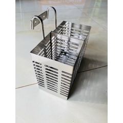 Ống Đựng Đũa Muỗng Pioneer Mẫu Vuông 2 Ngăn Inox 304 Cao Cấp