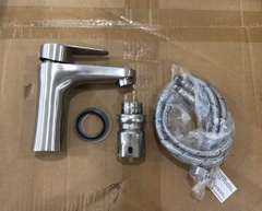 Vòi Lavabo Inox 304 Tròn Nóng Lạnh (LA EO) Thân Đúc Chắc Chắn Tặng Kèm 2 Dây Nóng Lạnh