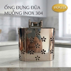 Ống đựng đũa muỗng Pioneer Inox 304 cao cấp 2 ngăn trong phòng bếp, Mã PE:404