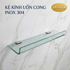 Kệ kính uốn cong Pioneer Inox 304 cao cấp trong phòng tắm - Mã TP:40