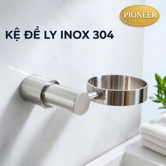 Kệ Để Ly Pioneer Inox 304 Nhà Tắm Cao Cấp Tặng Kèm Ly Thái Lan, Thân Đúc Nguyên Khối - Mã SP: TP6005