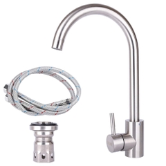Vòi Rửa Chén Bát Nóng Lạnh Inox 304 Cao Cấp Tặng Kèm Cặp Dây Cấp Nước Phù Hợp Với Mọi Nhà