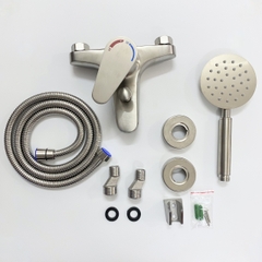 Bộ Củ Sen Tắm Nóng Lạnh Inox 304 Cao Cấp Đầy Đủ Phụ Kiện Tay Sen Và Dây Sen Inox