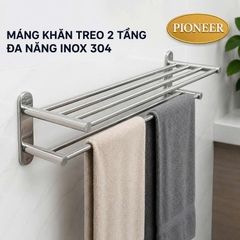 Máng Khăn Treo 2 Tầng Đa Năng Inox 304 Phòng Tắm Cao Cấp - Mã SP: MK312