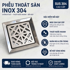 Phễu Thoát Sàn Pioneer Inox Lọc Rác, Chống Mùi Hôi Trong Phòng Tắm, Mã PE:330