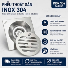 Phễu Thoát Sàn Pioneer Chống Hôi Inox 304 Hoa Văn Táo, Mã Sản Phẩm PE:354