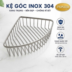 Kệ góc để xà phòng Pioneer Inox 304 1 tầng siêu dày trong phòng tắm, Mã TP:6224
