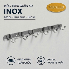 Móc treo quần áo Pioneer Inox 201 có đầu chấm bi treo tường trong phòng tắm - Mã PE:53