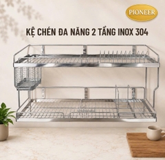 Kệ Chén Đa Năng 2 Tầng Inox 304 Cao Cấp - Kệ Chén Đa Năng Inox 304 Cao Cấp - Mã SP: PE326