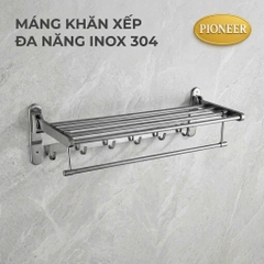 Máng khăn xếp đa năng Pioneer Inox 304 cao cấp trong phòng tắm, Mã TP:6303