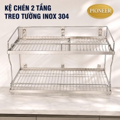Kệ Chén 2 Tầng Treo Tường  Inox 304 (Đủ Size) Phù Hợp Mọi Căn Bếp