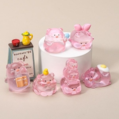 [ Set 10 Cái ] Charm 3D Heo Hồng Trong Suốt - 922525