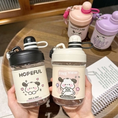 [ Set 2 Cái ] Bình Nước Thủy Tinh [ 450ml - Kèm Phụ Kiện ] - 922992